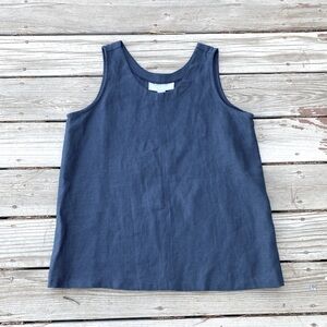 90s Katherine Asahino Originals Blue Heavy Linen Tank